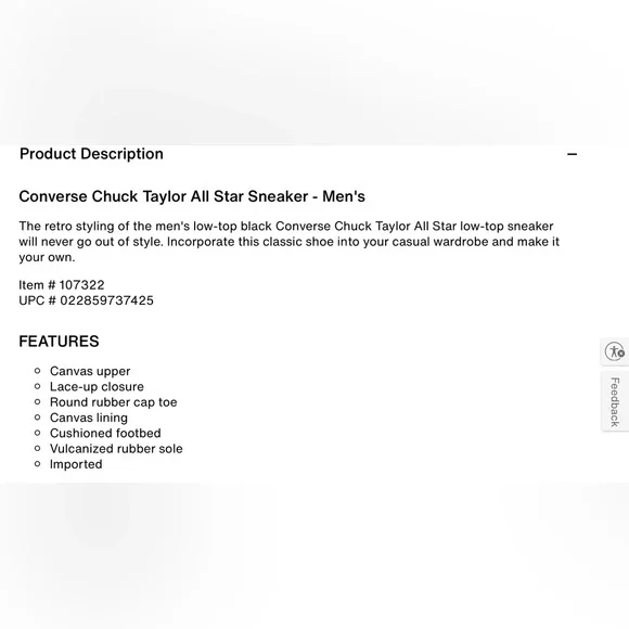 Preowned Low Tops Converse Unisex Black Color Size M11.5 W 13.5. - Picture 7 of 10